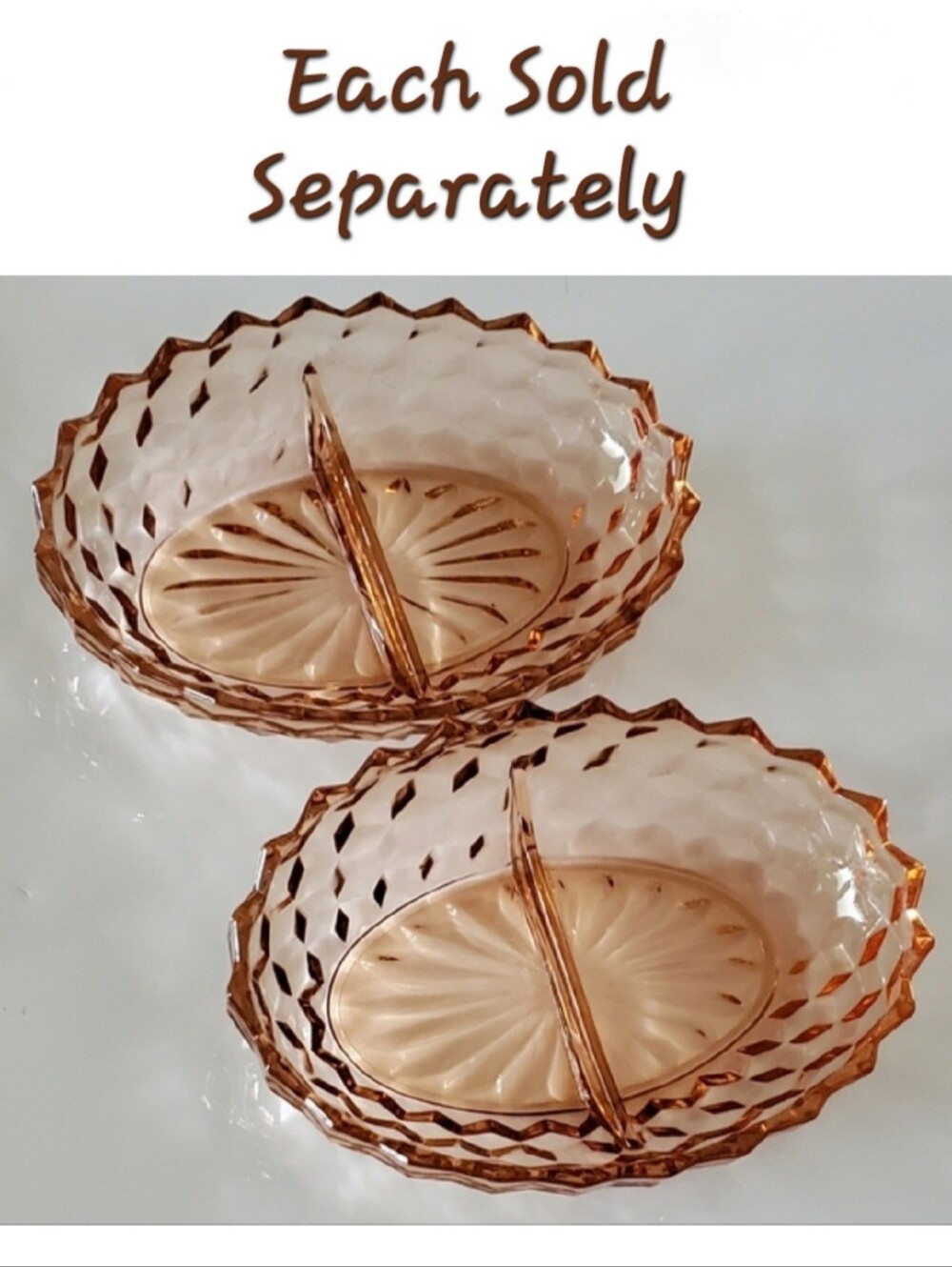 Vntg "Whitehall Peach" 2-Part 10" Oval Dish by Colony - Picture 10 of 12